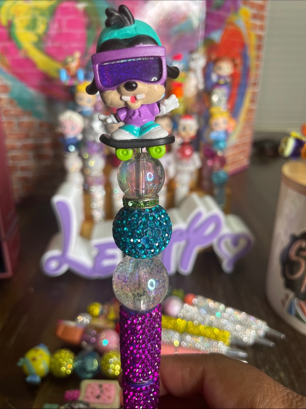 Disney Doorables Hard to Find Max Goof on Skates Beaded Pen Let’s Party